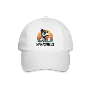 Mamasaurus Mama Mutter Geschenkidee Humor Lustig - Baseballkappe - Weiß/Weiß - Vorne