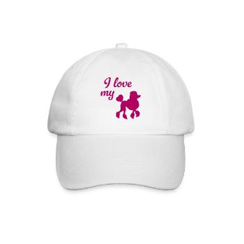 J’adore ma promenade maîtresse maîtresse de cœur de caniche - Casquette classique - blanc/blanc - Devant