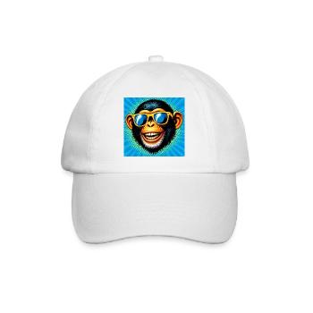 Singe chimpanzé - Casquette classique - blanc/blanc - Devant
