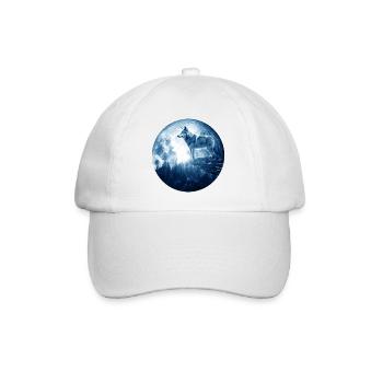 Wolf Howling Celestial EPIC Moon Forest Wolves - Baseball Cap - white/white - Front