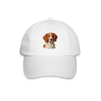 Brittany Spaniel — Naturalist Portrait - Baseball Cap - white/white - Front