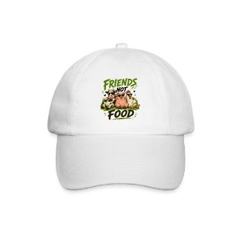 Friends not Food - Veggie/Vegan Animals Funny Motif - Baseball Cap - white/white - Front