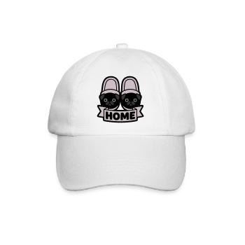 Pug Slippers Home Banner - Baseball Cap - white/white - Front