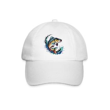 Carp fishing - Baseball Cap - white/white - Front