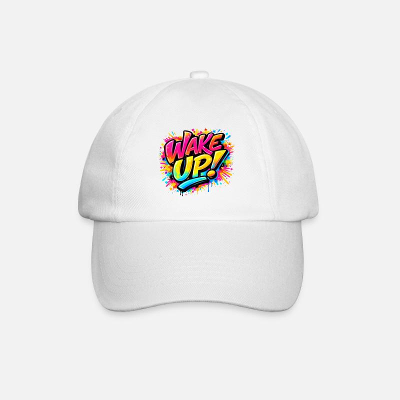 Wake_Up - Baseball Cap - white/white