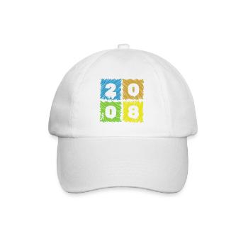 18. Geburtstag Farbige Patches since 07/2008 - Baseball Cap - white/white - Front
