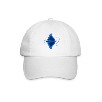 Manta Linear Blue stilisiert - Baseballkappe - Weiß/Weiß - Vorne