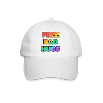 Rainbow Free Papa-Umarmungen - Baseballkappe - Weiß/Weiß - Vorne