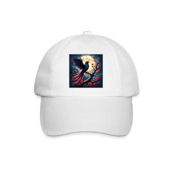 Blue Phoenix Under Full Moon - Baseball Cap - white/white - Front
