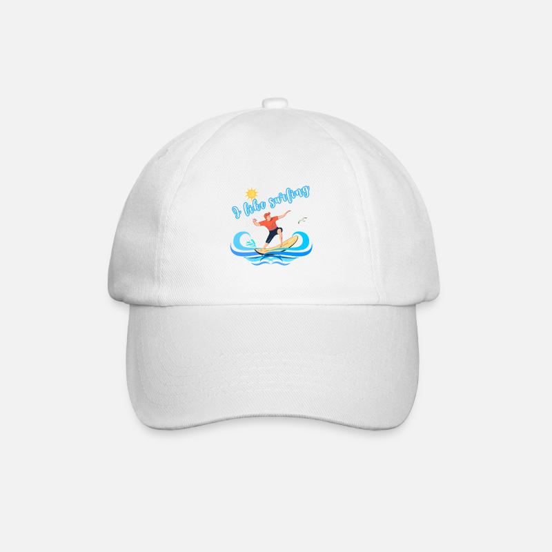 I Like Surfing – Summer Beach Design - Baseball Cap - white/white