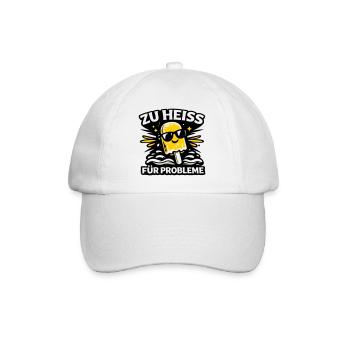 zu heiss für Probleme - Baseballkappe - Weiß/Weiß - Vorne