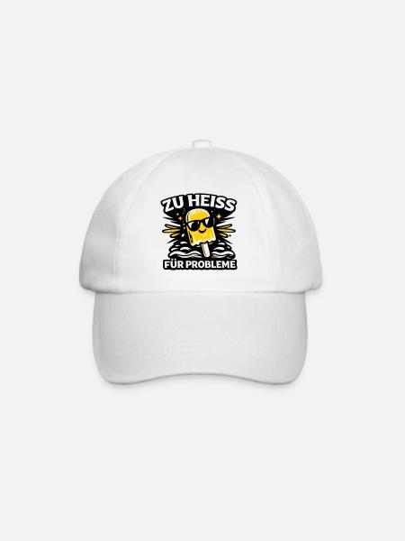 zu heiss für Probleme - Baseballkappe - Weiß/Weiß