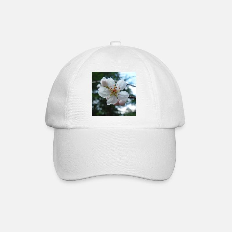Mandelblüte Frühlingslook 01 - Baseballkappe - Weiß/Weiß