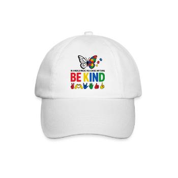 Sensibilisation Autisme Be Kind | Papillon Coloré - Casquette classique - blanc/blanc - Devant