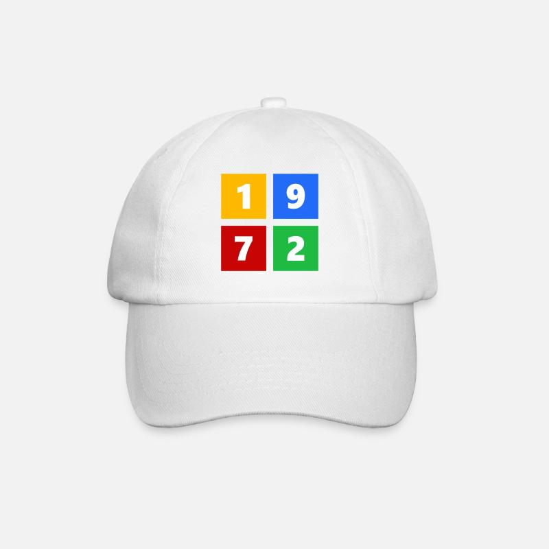 1972 - Baseball Cap - white/white