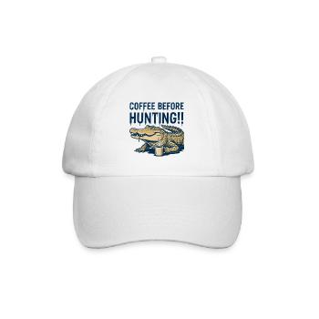Crocodile Coffee Saying Humor Morning Caffeine Reptile - Baseball Cap - white/white - Front