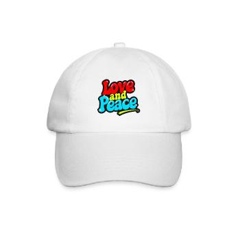 Love and Peace Retro Groovy Inscription - Baseball Cap - white/white - Front