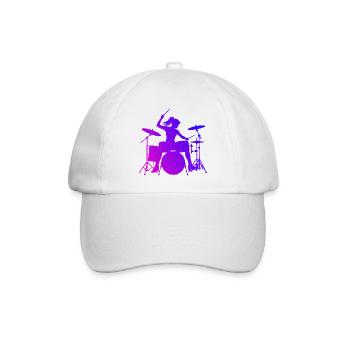 Playing the drums Gift for the percussionist - Baseball Cap - white/white - Front