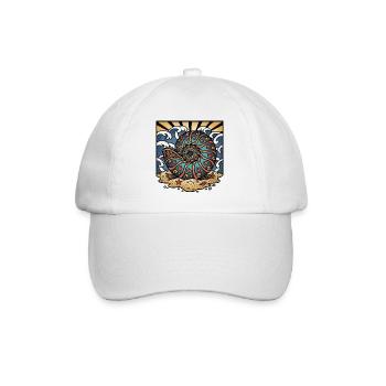 Coquillage Ammonite Nautile Plage Ocean Retro - Casquette classique - blanc/blanc - Devant