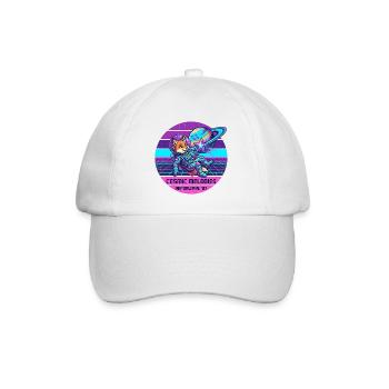 Astronaut Fox Space Retro Vaporwave - Baseball Cap - white/white - Front