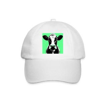 cow - Baseball Cap - white/white - Front