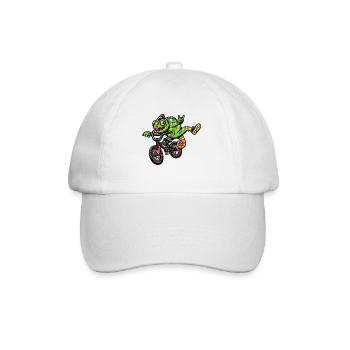 Gecko auf BMX: bunte Fahrt - Baseballkappe - Weiß/Weiß - Vorne