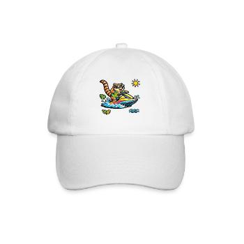 Coati on jet ski in tropical style - Baseball Cap - white/white - Front