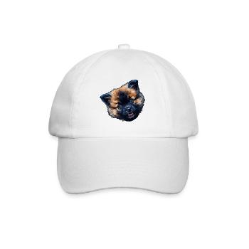 Tête d’Eurasie aux yeux bleus duveteuse - Casquette classique - blanc/blanc - Devant