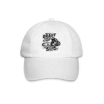 Kettensäge Braut Spruchdesign - Baseballkappe - Weiß/Weiß - Vorne