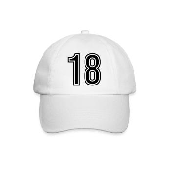 18 Number symbol - Baseball Cap - white/white - Front