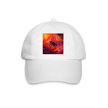Chat noir cosmique et horloge fondue - Casquette classique - blanc/blanc - Devant