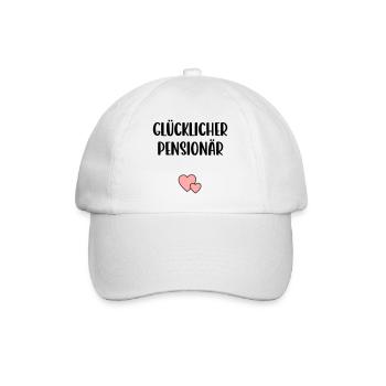 Glücklicher Pensionär Herz - Baseballkappe - Weiß/Weiß - Vorne