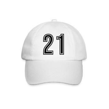 21 Symbole numérique - Casquette classique - blanc/blanc - Devant