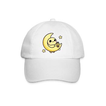 Moonlit Cute Moon with Star Lantern - Baseball Cap - white/white - Front