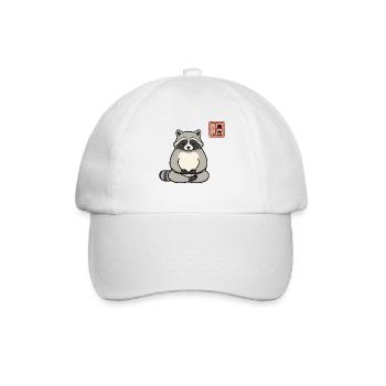 Funny Meditating Raccoon Zen Humour Gift - Baseball Cap - white/white - Front