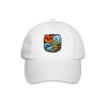 Phénix, Feu, Eau, Terre, Symbolisme - Casquette classique - blanc/blanc - Devant