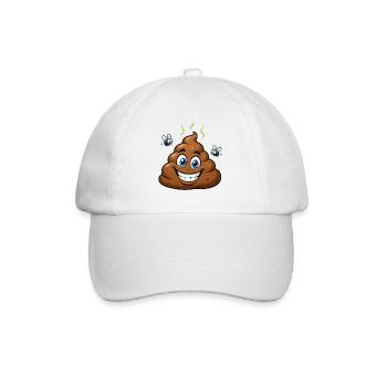 Crottes de chien comiques brunes avec des mouches – Humoristique - Casquette classique - blanc/blanc - Devant