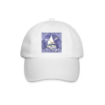 Sailboat - Baseball Cap - white/white - Front