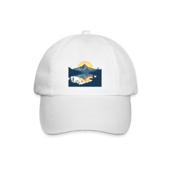 Mountain Lake Sunset Reflection - Baseball Cap - white/white - Front