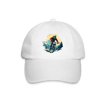 Portrait en VTT - Casquette classique - blanc/blanc - Devant