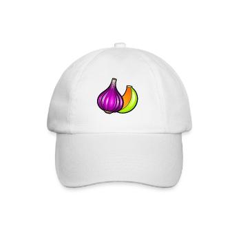 Illustration Pop Art : Tête et Gousse d'Ail Violet - Casquette classique - blanc/blanc - Devant