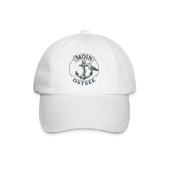 Ostsee Anker mit Möwe Vintage - Baseballkappe - Weiß/Weiß - Vorne