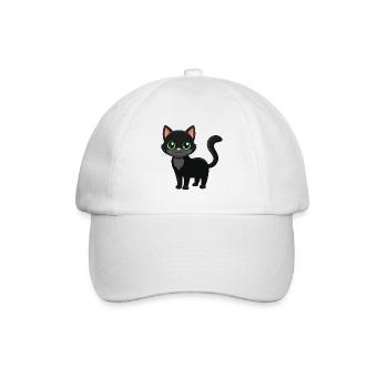 Chat noir mignon - Casquette classique - blanc/blanc - Devant