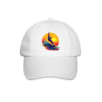 Oldschool Windsurfen - Baseballkappe - Weiß/Weiß - Vorne
