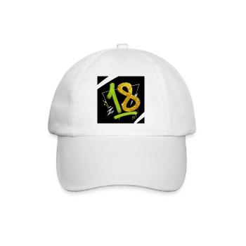 Glitzer 18 Graffiti Neon Zahl - Baseballkappe - Weiß/Weiß - Vorne
