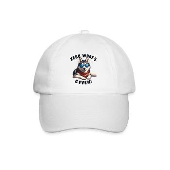 Zero Woofs Given Cool Husky Dog Design Merch - Baseball Cap - white/white - Front