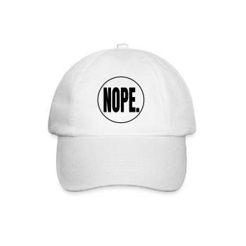 NOPE. – Minimalistisches Statement Shirt - Baseballkappe - Weiß/Weiß - Vorne