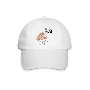 Tu me manques, chien - Casquette classique - blanc/blanc - Devant