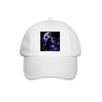 Celestial Moon Goddess Fantasy Art – Cosmic Purple - Baseballkappe - Weiß/Weiß - Vorne