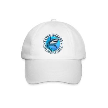 J’AIME LES REQUINS ET PEUT-ÊTRE TROIS PERSONNES - Casquette classique - blanc/blanc - Devant